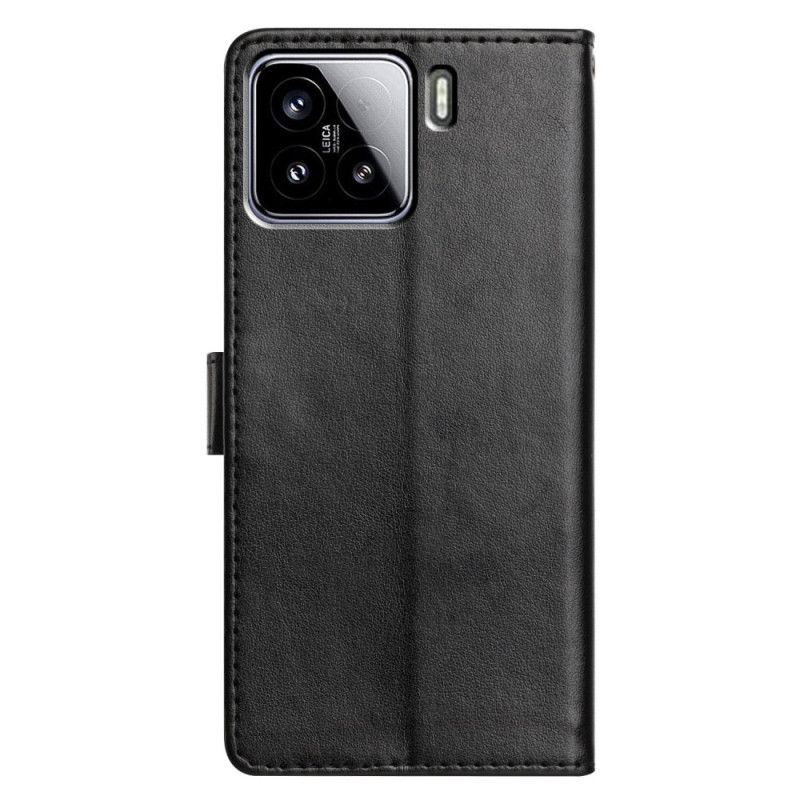 Bescherming Hoesje Xiaomi 15 Effen Kunstleren Bandje