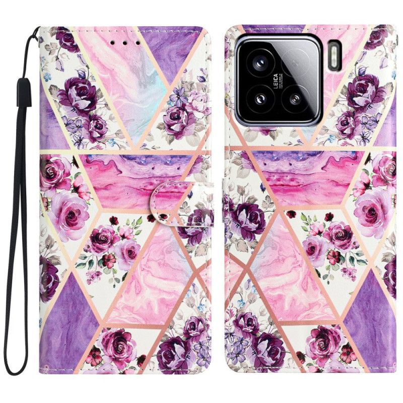 Bescherming Hoesje Xiaomi 15 Paars Bloemenpatroon