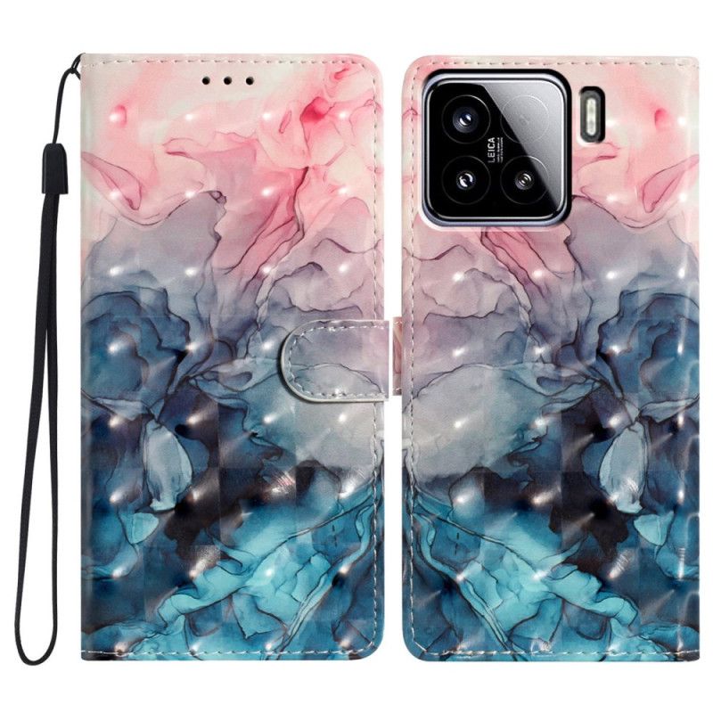 Bescherming Hoesje Xiaomi 15 Roze En Blauw Marmer