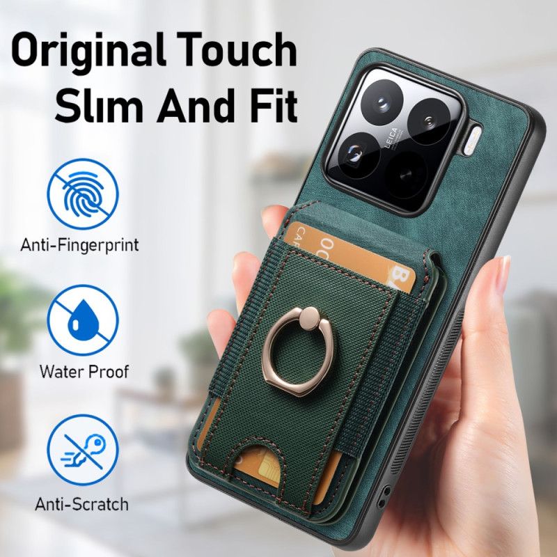 Case Hoesje Xiaomi 15 Telefoonhoesje Afneembare Kaarthouder En Standaard Met Suède-effect