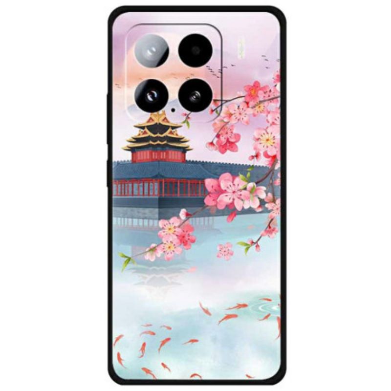 Cover Hoesje Xiaomi 15 Telefoonhoesje Oude Toren En Vis