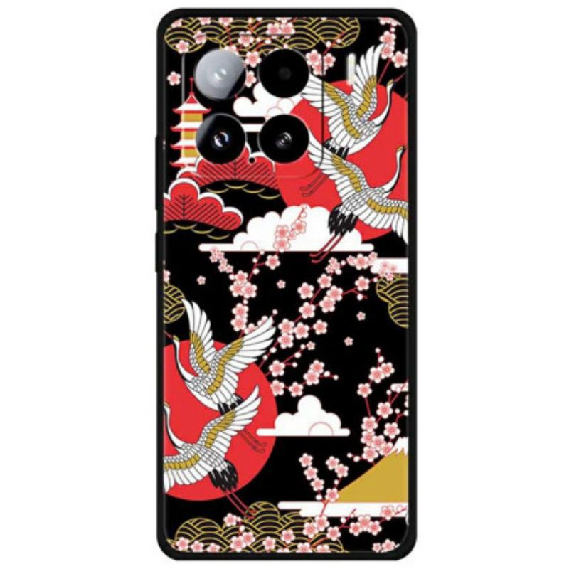 Cover Hoesje Xiaomi 15 Telefoonhoesje Vier Kraanvogels In Vlucht