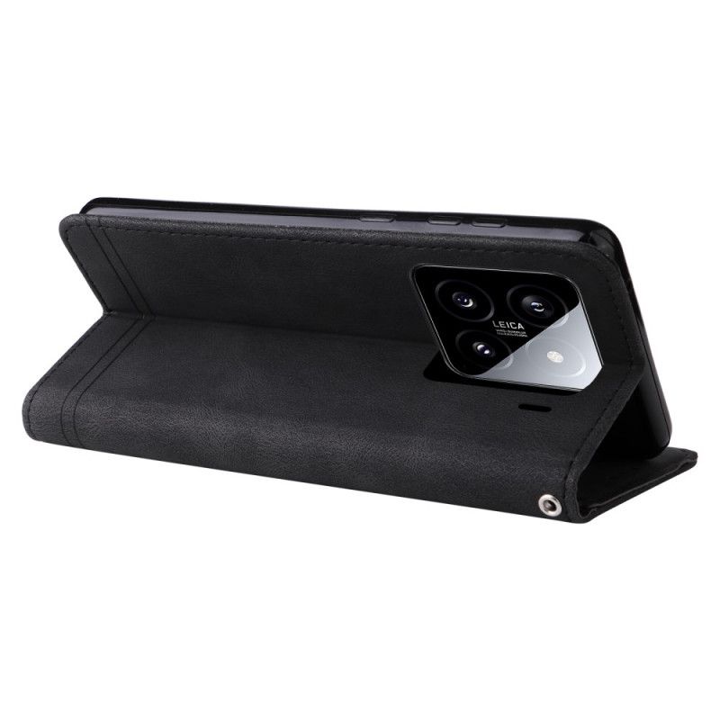 Flip Case Leren Xiaomi 15 Decoratieve Klinknagel En Bandje