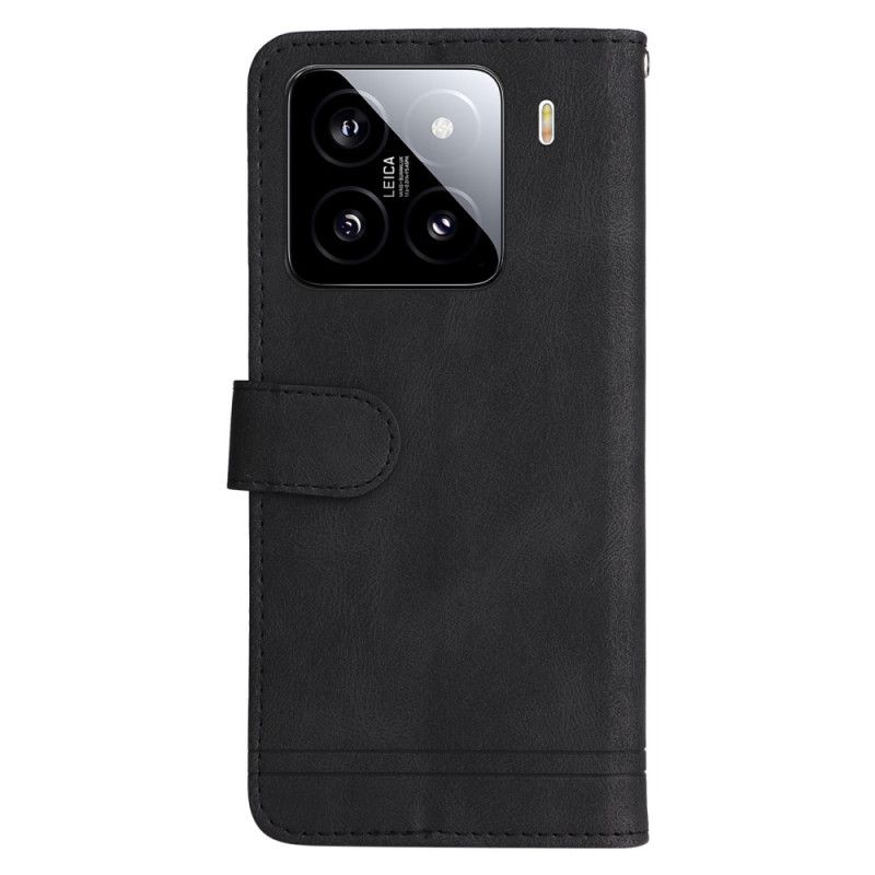 Flip Case Leren Xiaomi 15 Decoratieve Klinknagel En Bandje