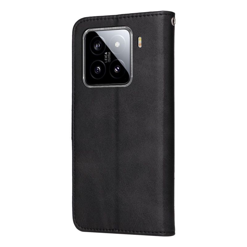 Folio-hoesje Xiaomi 15 Effen Leren Bandje