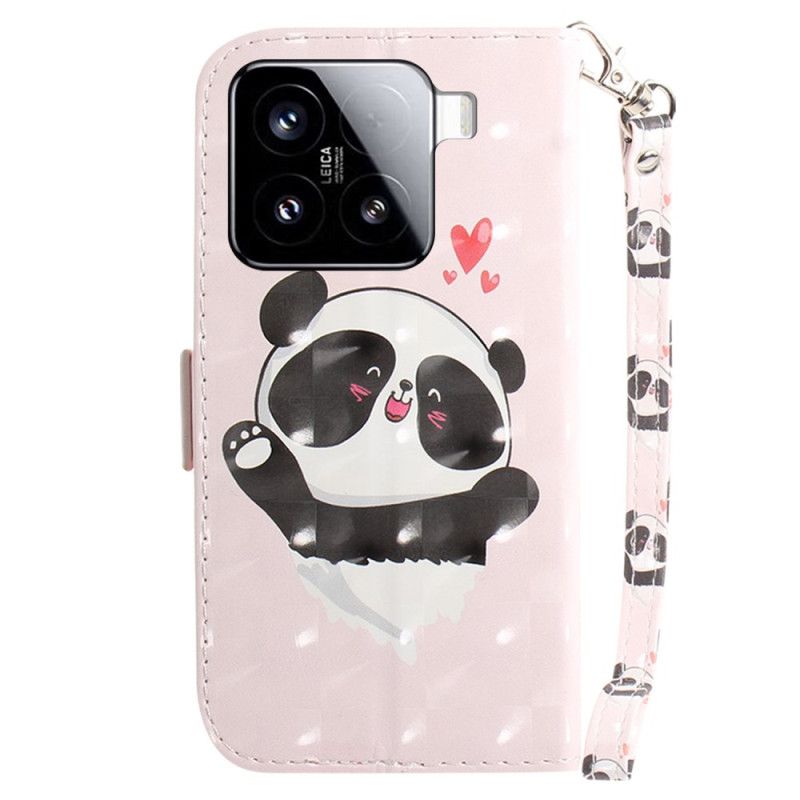 Folio-hoesje Xiaomi 15 Telefoonhoesje Panda Love Sleutelkoord
