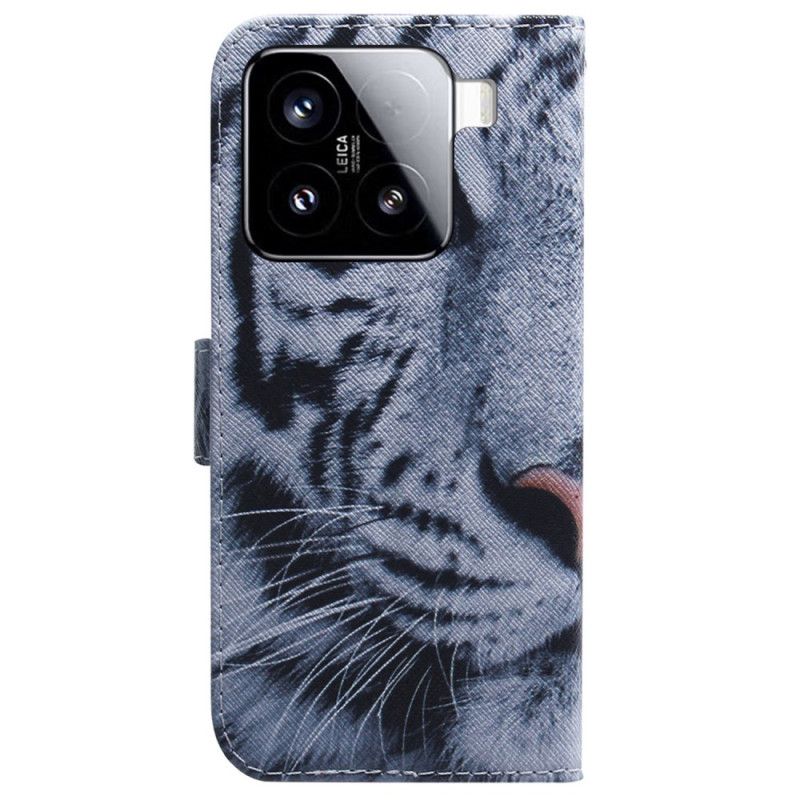 Folio-hoesje Xiaomi 15 Telefoonhoesje Witte Tijger