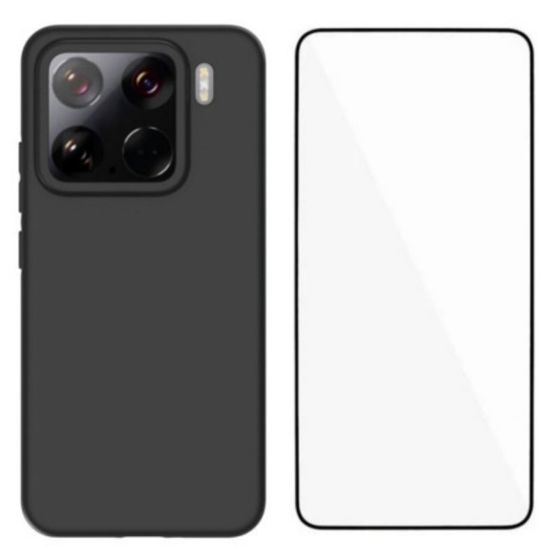 Hoesje Xiaomi 15 2-in-1 Siliconen Met Screenprotector Van Gehard Glas Bescherming Hoesje