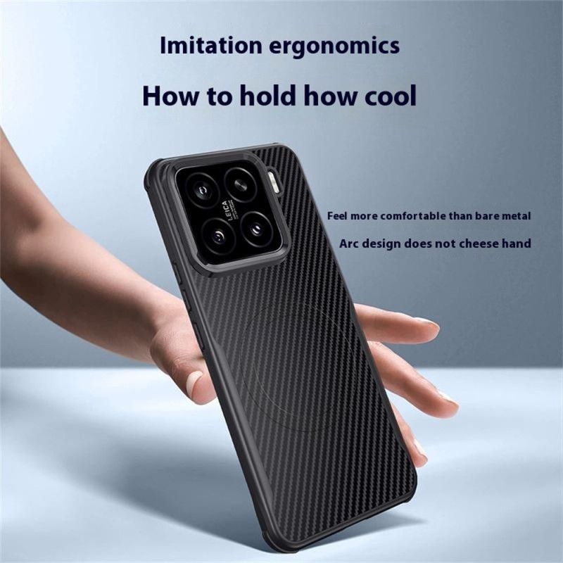 Hoesje Xiaomi 15 Magsafe-compatibel Koolstofvezel Bescherming Hoesje