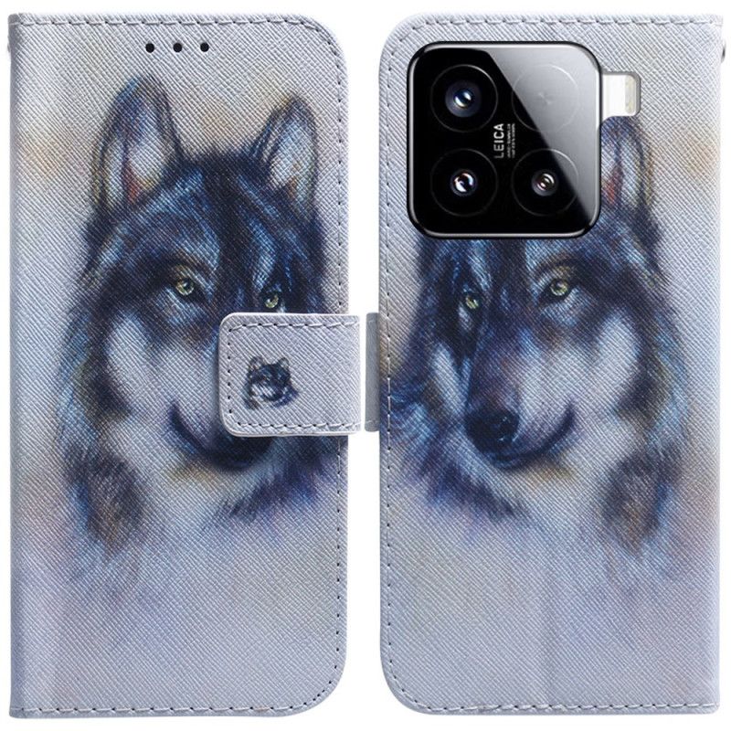 Leren Hoesje Voor Xiaomi 15 Hond In Aquarel