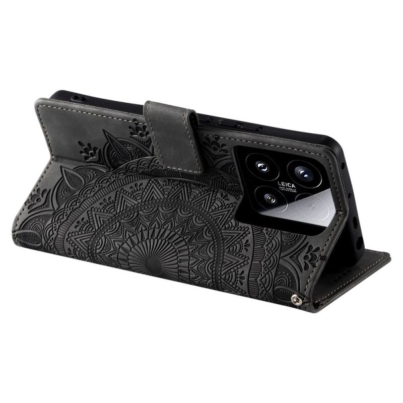 Leren Hoesje Voor Xiaomi 15 Mandala Suède-effect