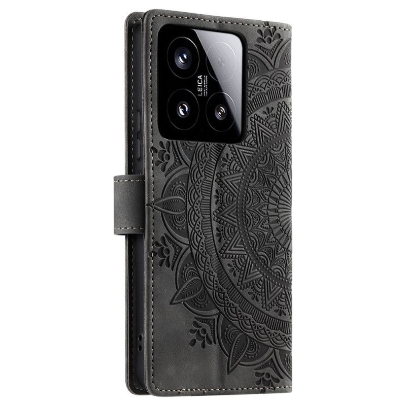Leren Hoesje Voor Xiaomi 15 Mandala Suède-effect