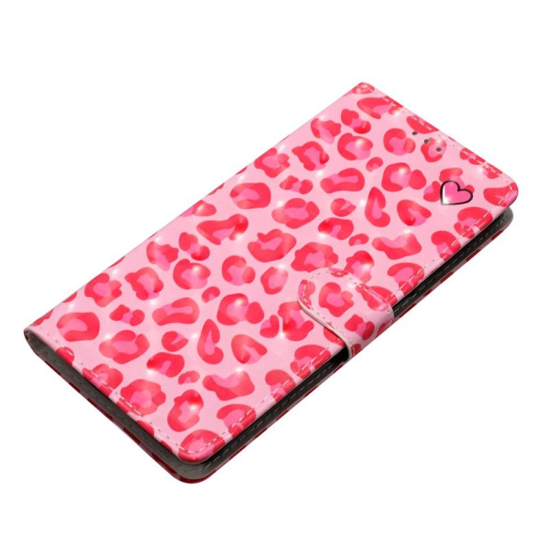 Leren Hoesje Xiaomi 15 3d Roze Luipaardpatroon Bescherming Hoesje