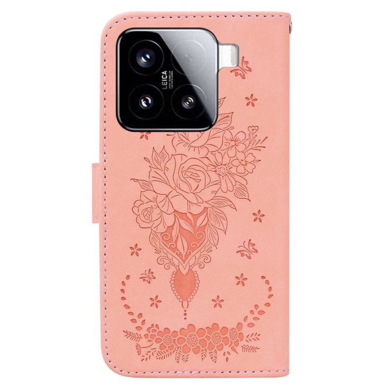 Leren Hoesje Xiaomi 15 Rozen Bescherming Hoesje