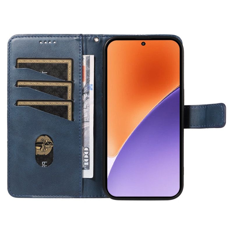 Leren Hoesje Xiaomi 15 Tweekleurige Lijnen En Strepen
