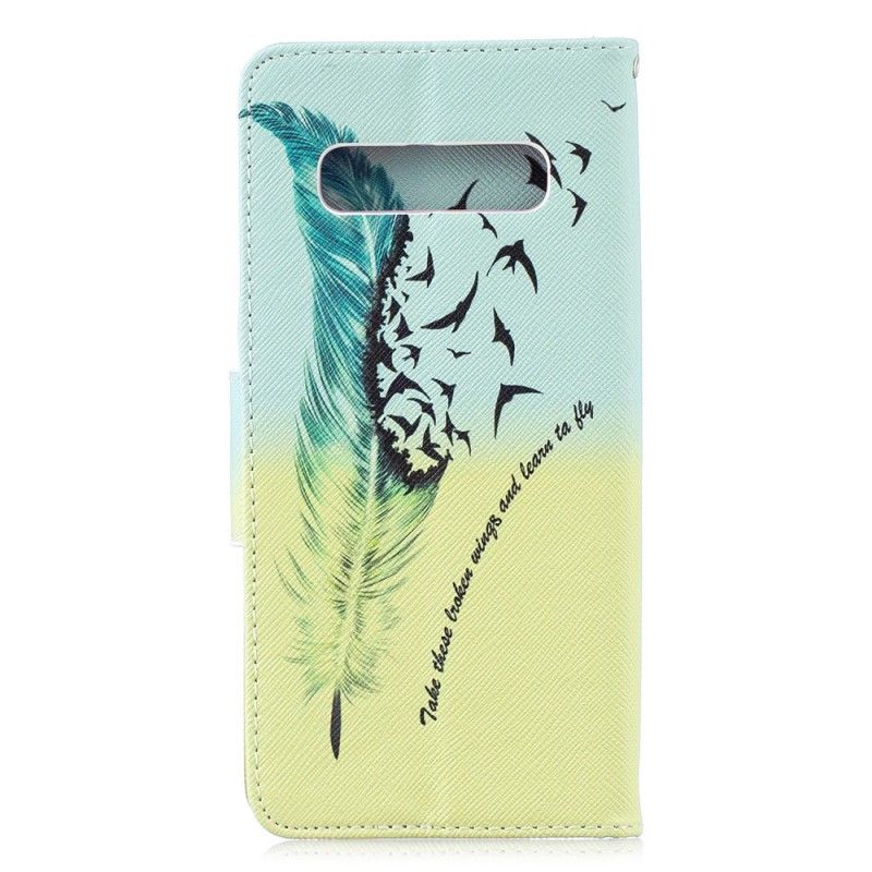 Cover Folio-hoesje Samsung Galaxy S10 Plus Telefoonhoesje Leren Vliegen