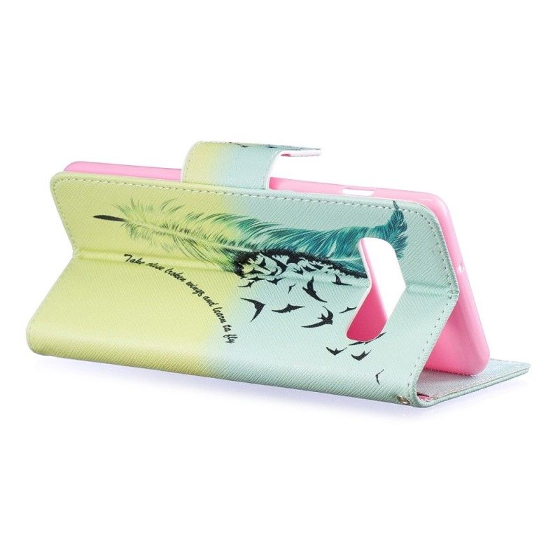 Cover Folio-hoesje Samsung Galaxy S10 Plus Telefoonhoesje Leren Vliegen