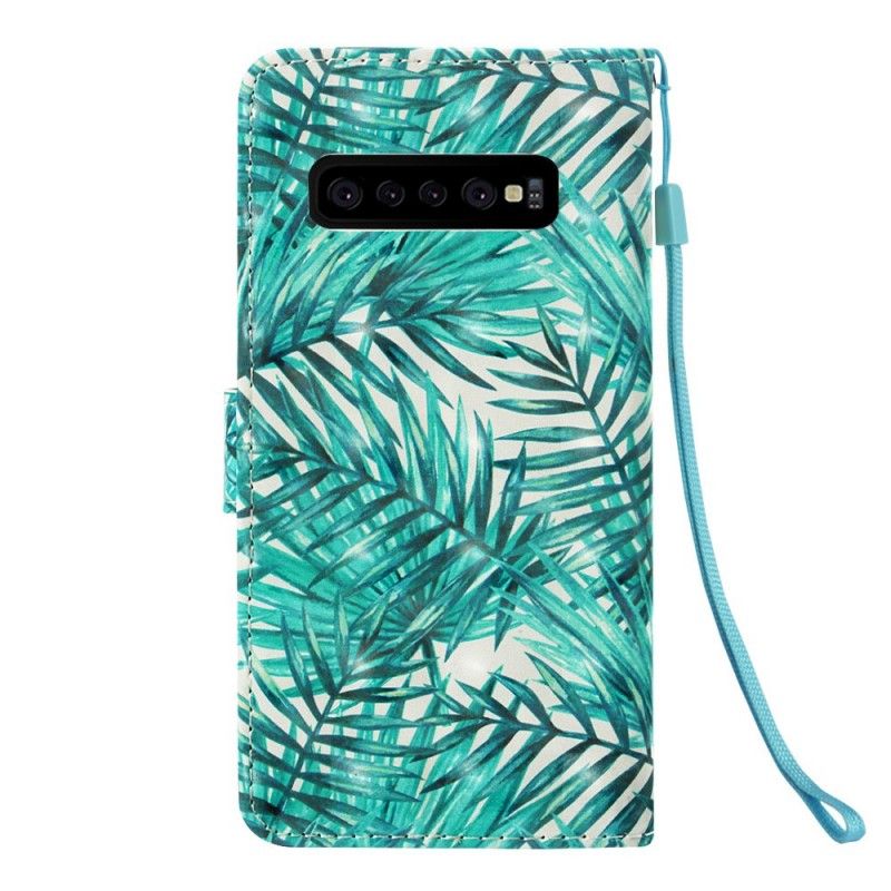 Flip Case Leren Samsung Galaxy S10 Plus Bladeren