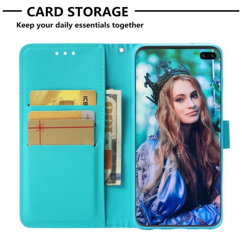 Flip Case Leren Samsung Galaxy S10 Plus Bladeren
