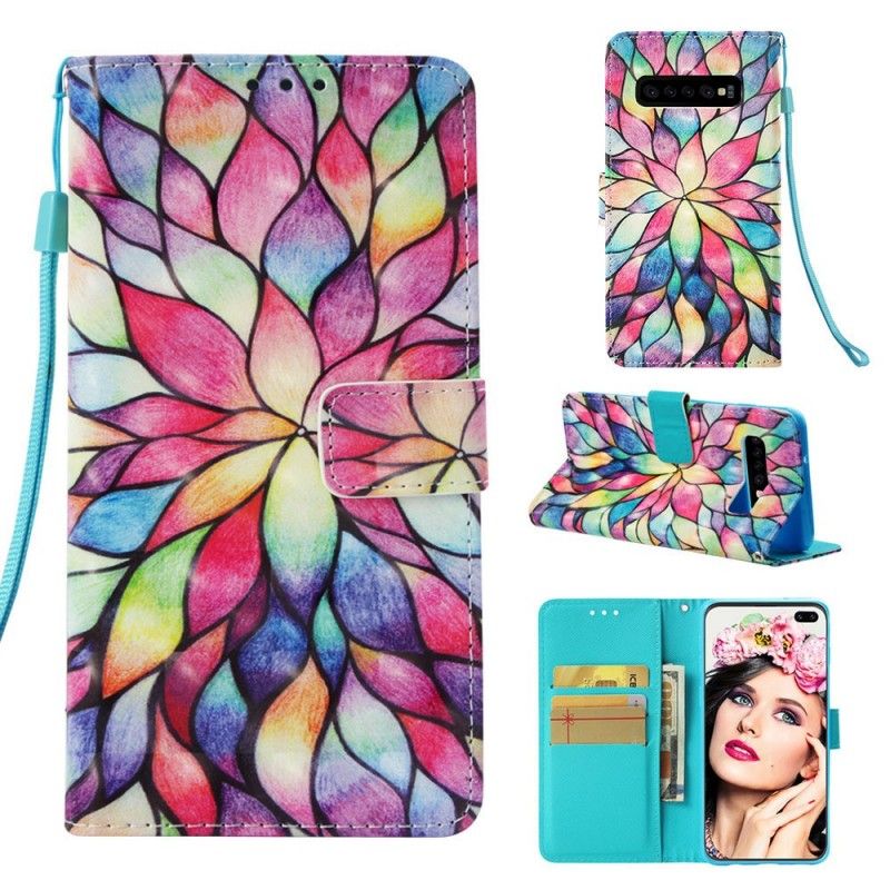 Flip Case Leren Samsung Galaxy S10 Plus Optische Kleur