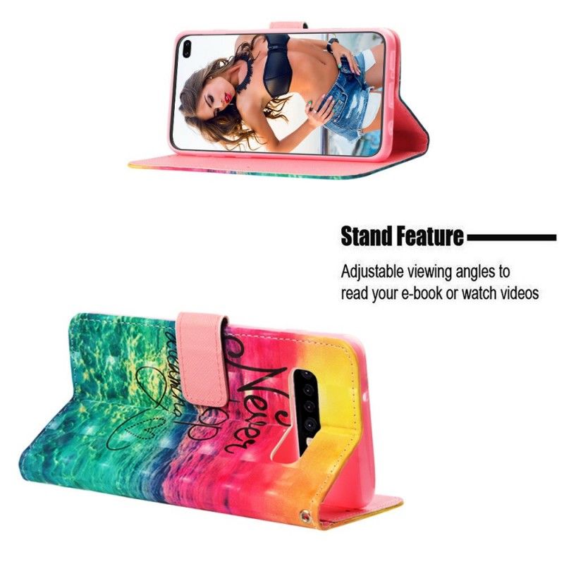 Flip Case Leren Samsung Galaxy S10 Plus Stop Nooit Met Dromen