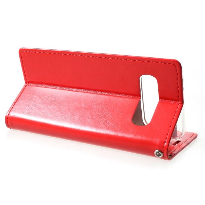 Folio-hoesje Samsung Galaxy S10 Plus Magenta Rood Leereffect Kwik