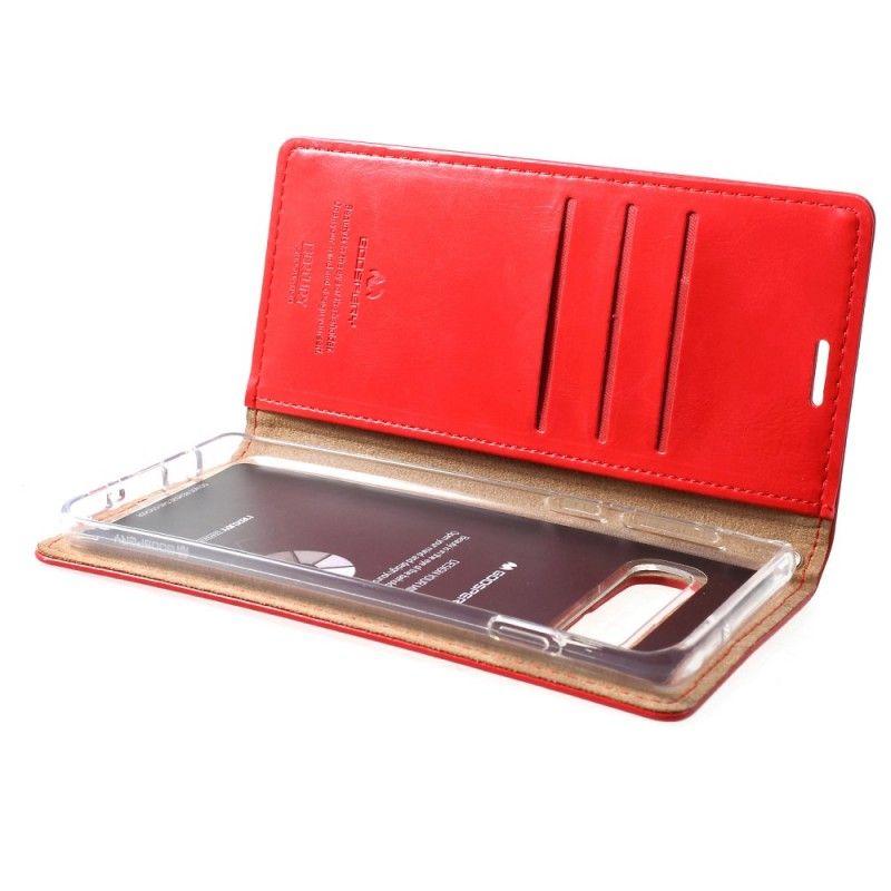 Folio-hoesje Samsung Galaxy S10 Plus Magenta Rood Leereffect Kwik