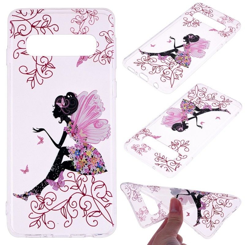 Hoesje Samsung Galaxy S10 Plus Transparante Bloemenfee