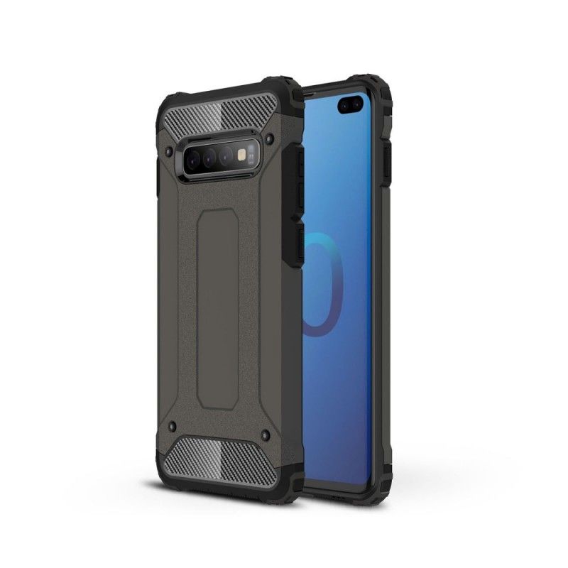 Hoesje voor Samsung Galaxy S10 Plus Grijs Zwart Overlevende