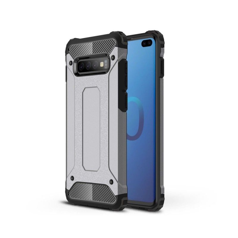 Hoesje voor Samsung Galaxy S10 Plus Grijs Zwart Overlevende