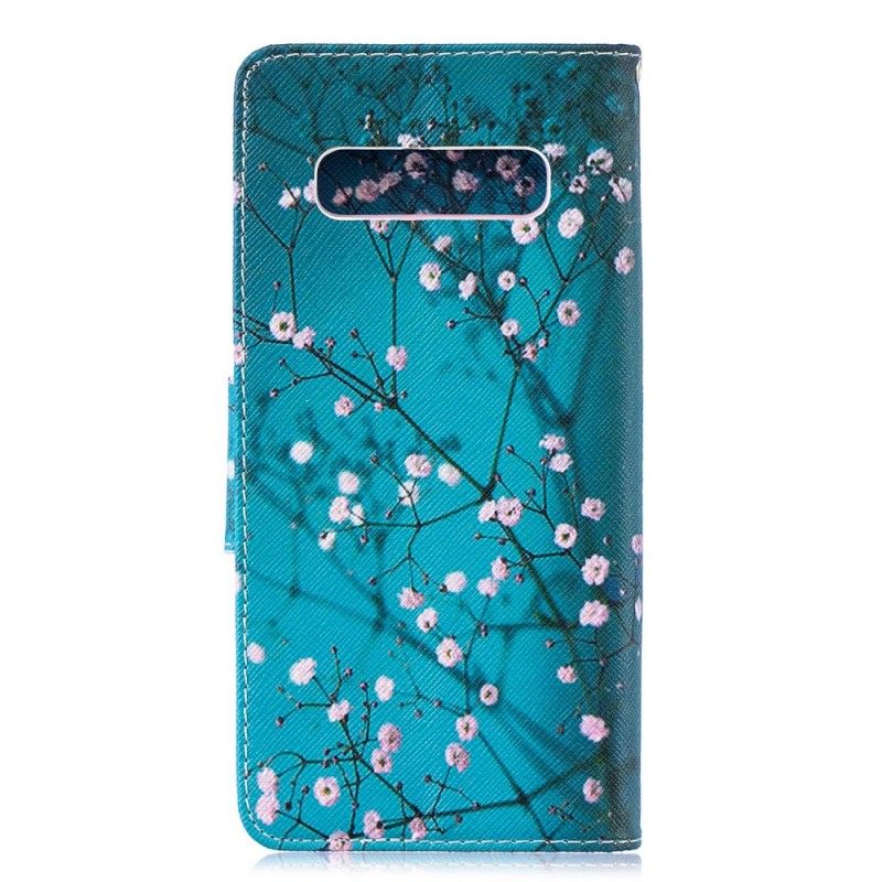 Leren Hoesje Samsung Galaxy S10 Plus Bloeiende Boom