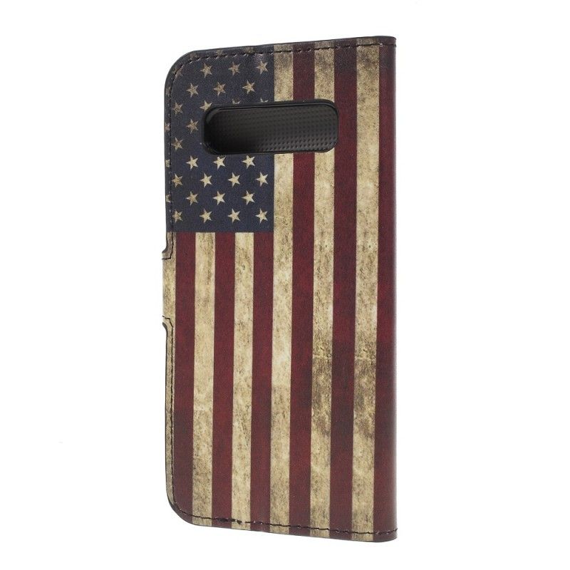 Leren Hoesje Samsung Galaxy S10 Plus Usa Vlag