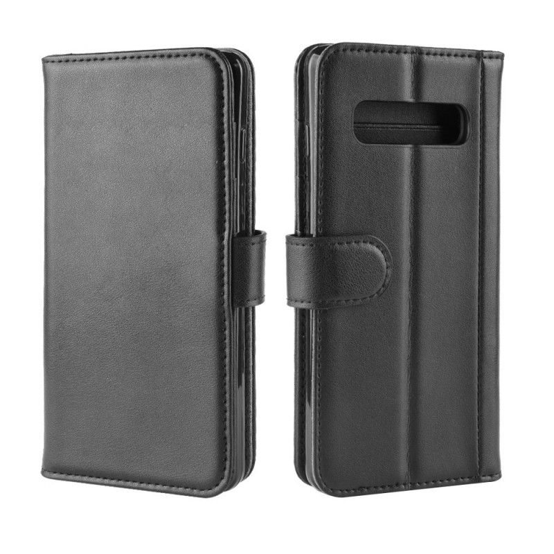 Leren Hoesje Samsung Galaxy S10 Plus Zwart Splitleer