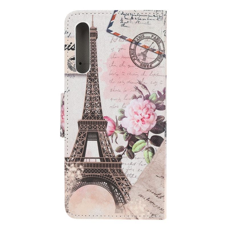 Cover Folio-hoesje Huawei P Smart S Telefoonhoesje Retro Eiffeltoren