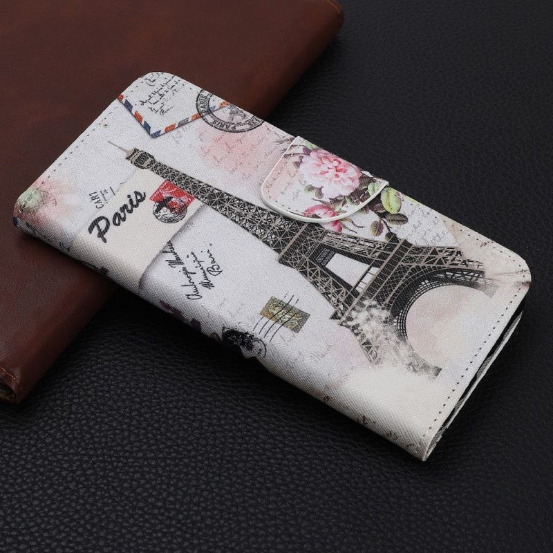 Cover Folio-hoesje Huawei P Smart S Telefoonhoesje Retro Eiffeltoren