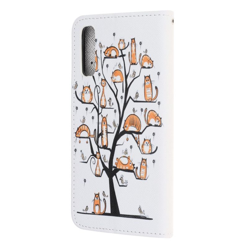 Flip Case Leren Huawei P Smart S Funky String Katten