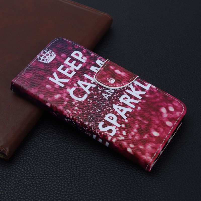 Leren Hoesje Huawei P Smart S Blijf Kalm En Sprankelend