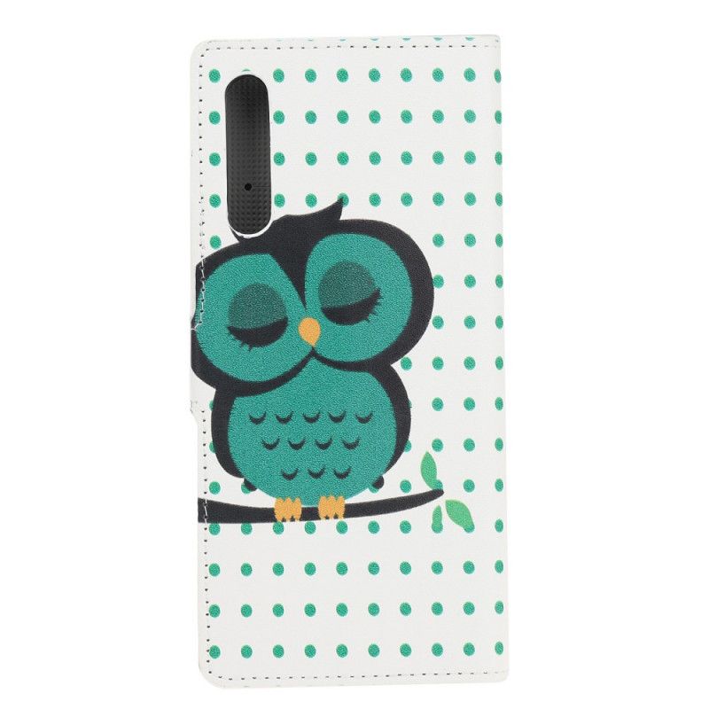 Leren Hoesje Huawei P Smart S Slapende Uil