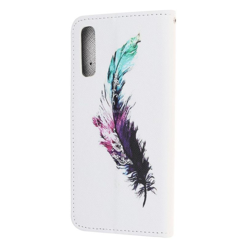 Leren Hoesje Huawei P Smart S Telefoonhoesje Veer Met String