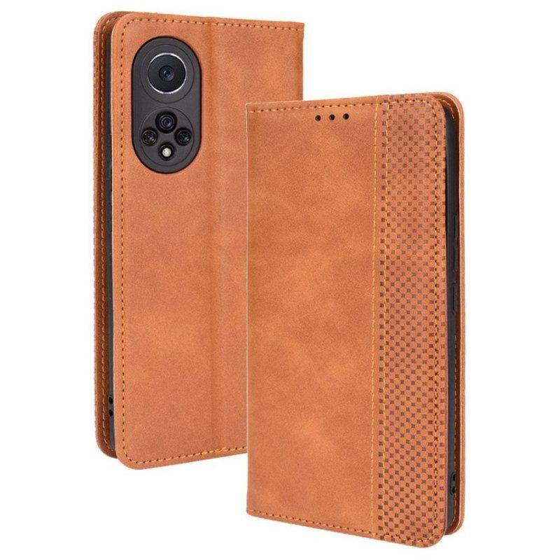 Bescherming Hoesje voor Honor 50 Pro Folio-hoesje Pro Gestileerd Vintage Leereffect