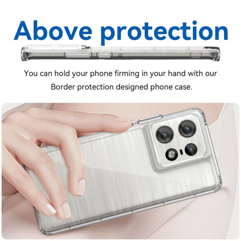 Hoesje Voor Motorola Edge 50 Pro Transparante Gegalvaniseerde Knoppen