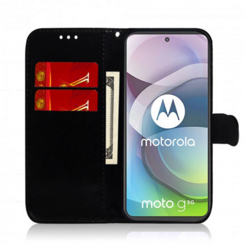 Bescherming Hoesje Moto G 5g Kunstleer Spiegelkap