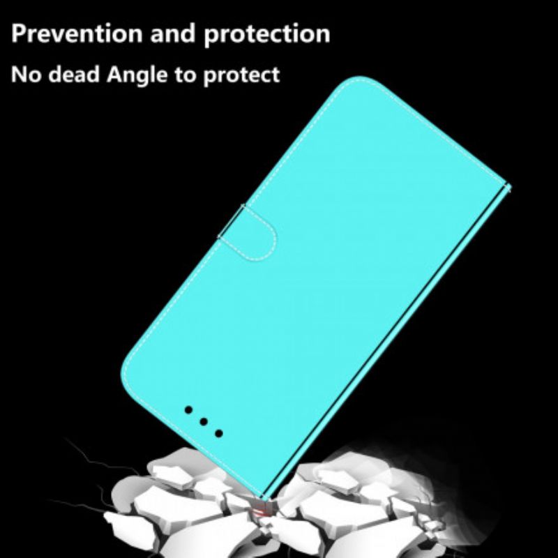 Bescherming Hoesje Moto G 5g Kunstleer Spiegelkap