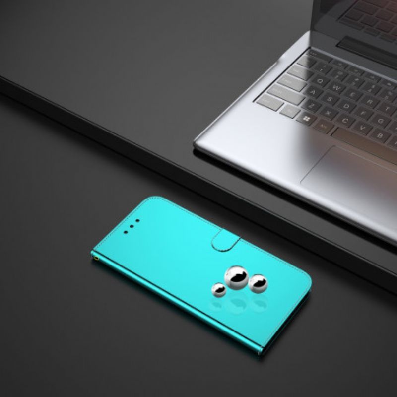 Bescherming Hoesje Moto G 5g Kunstleer Spiegelkap