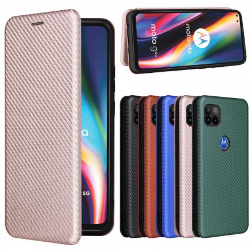 Folio-hoesje Moto G 5g Siliconen Koolstof