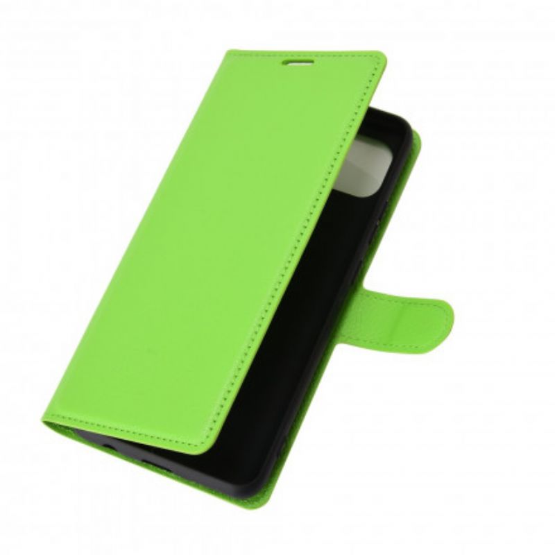 Folio-hoesje Moto G 5g Telefoonhoesje Klassiek Litchi-effect