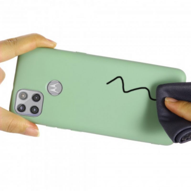 Hoesje Moto G 5g Vloeibaar Siliconenontwerp Met Lanyard Bescherming Hoesje