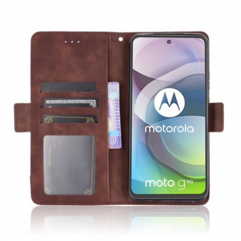 Leren Hoesje Moto G 5g Eersteklas Multi-kaart Bescherming Hoesje