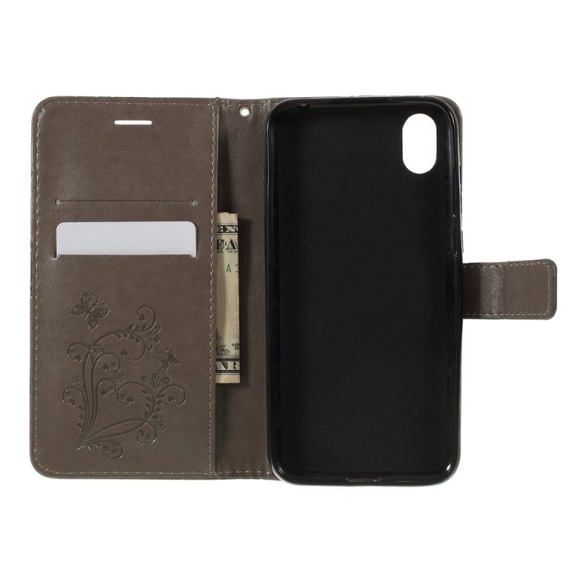 Cover Folio-hoesje Huawei Y5 2019 Rood Telefoonhoesje Reuze String Vlinders