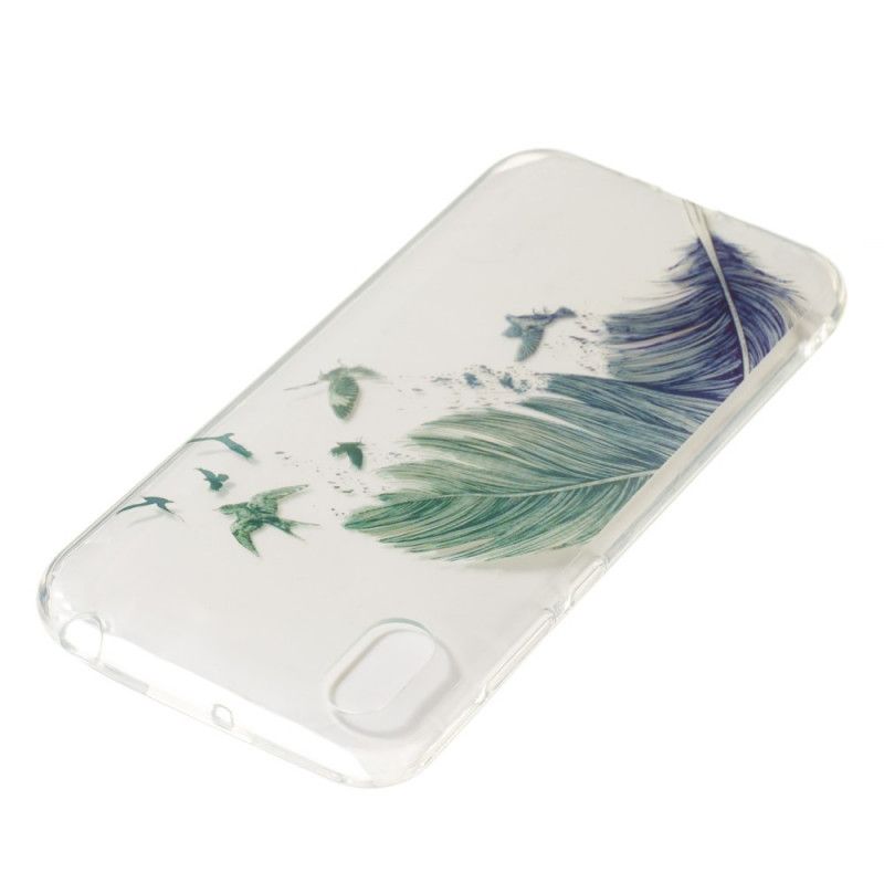 Hoesje Huawei Y5 2019 Transparant Gekleurde Veer